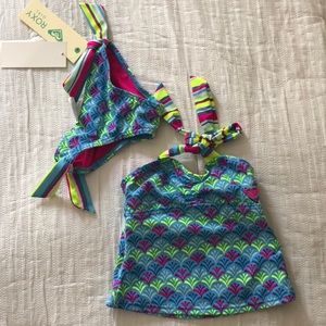 NWT Roxy Girl Bathing suit. Size 2